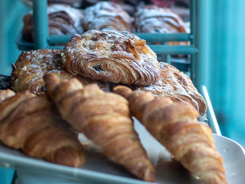 a pasty shop slection of baking